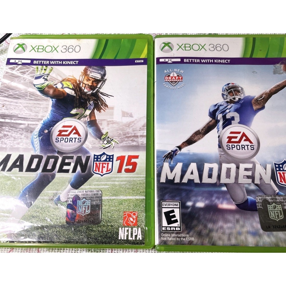 Madden NFL 15 &‎ 16 Xbox 360 Games Lot of 2 EA Sports Kinect Untested